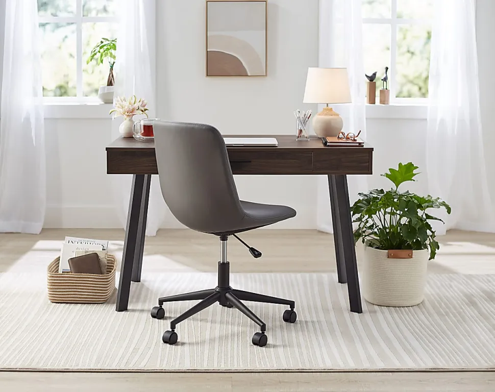 Realspace® 48"W Lancott Computer Desk, Dark Brown