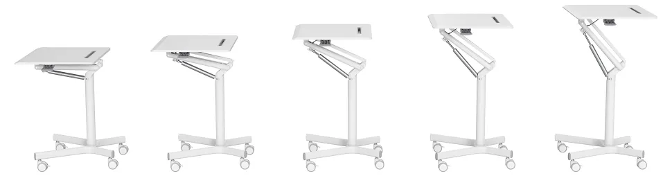 Realspace® 28"W Mobile Sit-to-Stand Compact Desk/Laptop Cart Workstation, 28-3/4"H x 28"W x 22-1/16"D, White