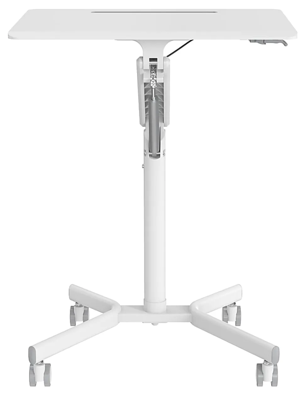 Realspace® 28"W Mobile Sit-to-Stand Compact Desk/Laptop Cart Workstation, 28-3/4"H x 28"W x 22-1/16"D, White