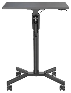 Realspace® 28"W Mobile Sit-to-Stand Compact Desk/Laptop Cart Workstation, 28-3/4"H x 28"W x 22-1/16"D, Black