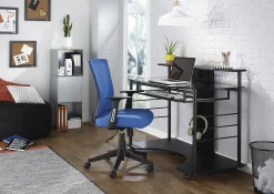 Realspace® 47"W Mobile Tech Desk Workstation, 36-1/16"H x 47-1/4"W x 26"D, Black