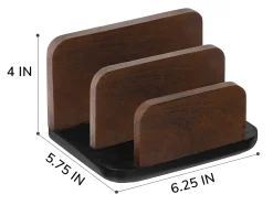 Realspace® Wood/Metal Letter Sorter, 4"H x 6-1/4"W x 5-1/2"D, Walnut/Black