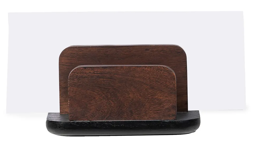 Realspace® Wood/Metal Letter Sorter, 4"H x 6-1/4"W x 5-1/2"D, Walnut/Black