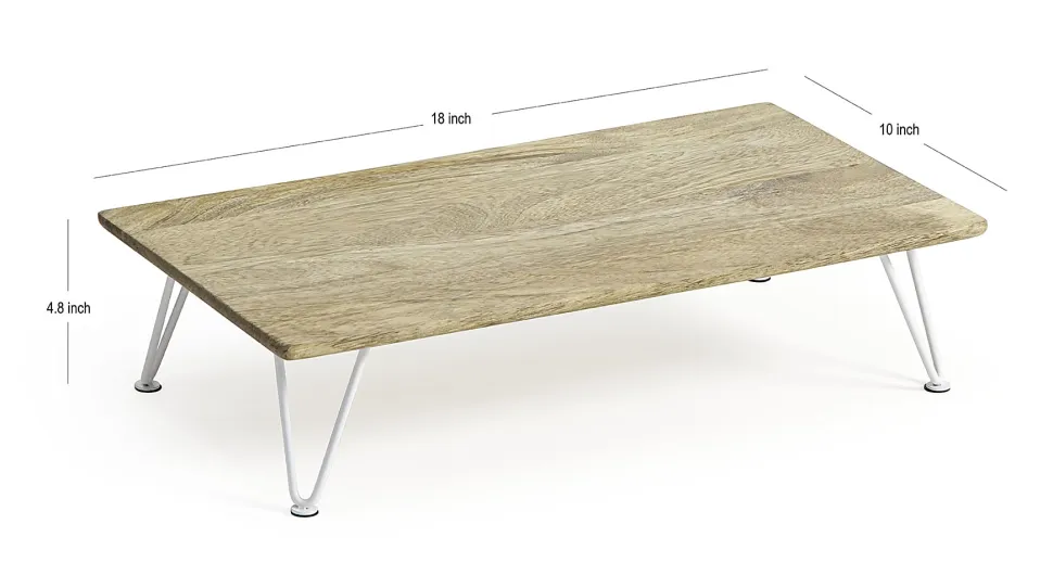 Realspace® Wood Monitor Stand, 4-3/4"H x 18"W x 10"D, Natural/White