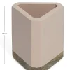 Realspace® Wood Pen Cup, 4-1/2"H x 3-1/2"W x 3-1/2"D, Pink/Natural