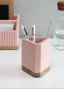 Realspace® Wood Pen Cup, 4-1/2