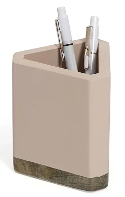 Realspace® Wood Pen Cup, 4-1/2