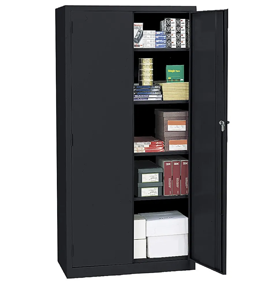 Realspace® 36"W Steel 5-Shelf Cabinet, Black