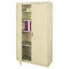 Realspace® 36"W Steel 5-Shelf Cabinet, Putty
