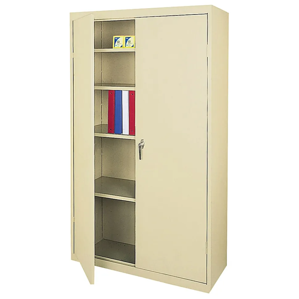 Realspace® 36"W Steel 5-Shelf Cabinet, Putty