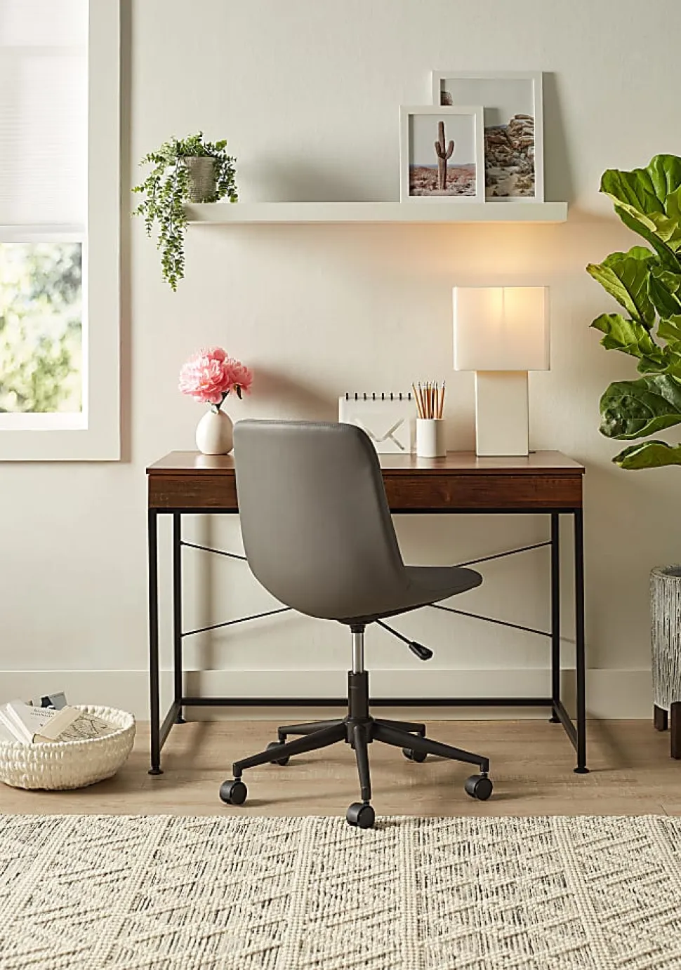 Realspace® 44"W Valdi Computer Desk, Brown