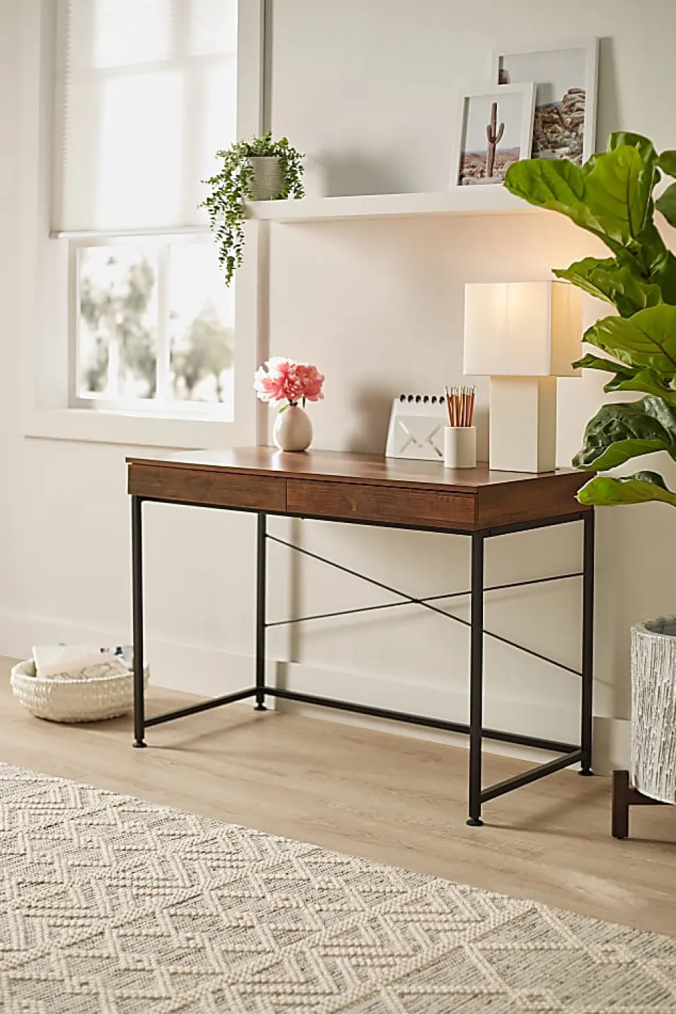 Realspace® 44"W Valdi Computer Desk, Brown