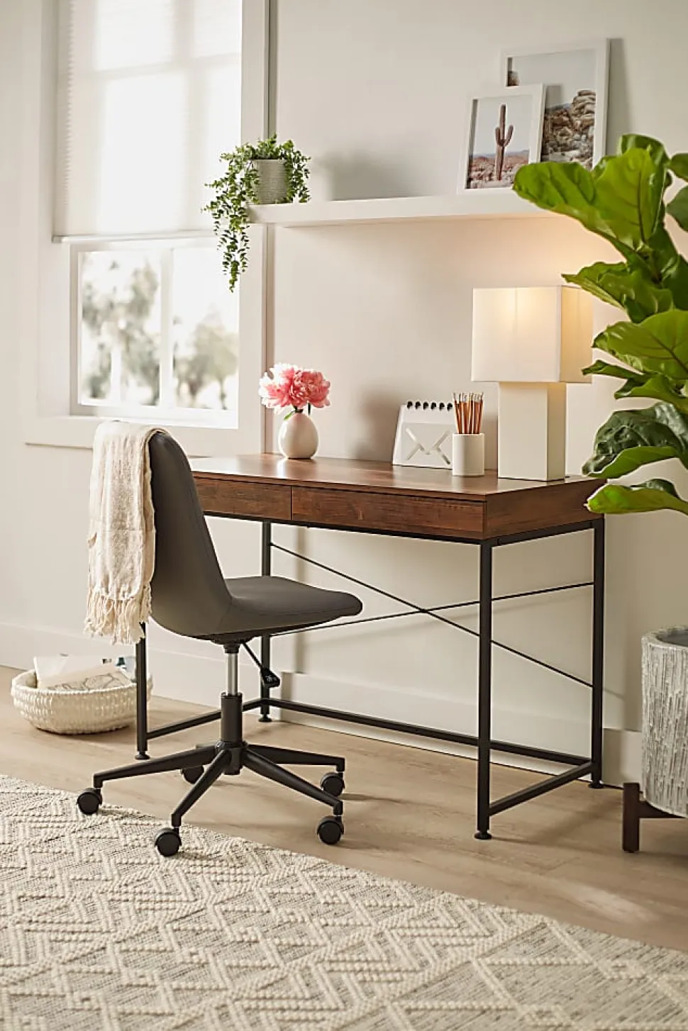 Realspace® 44"W Valdi Computer Desk, Brown