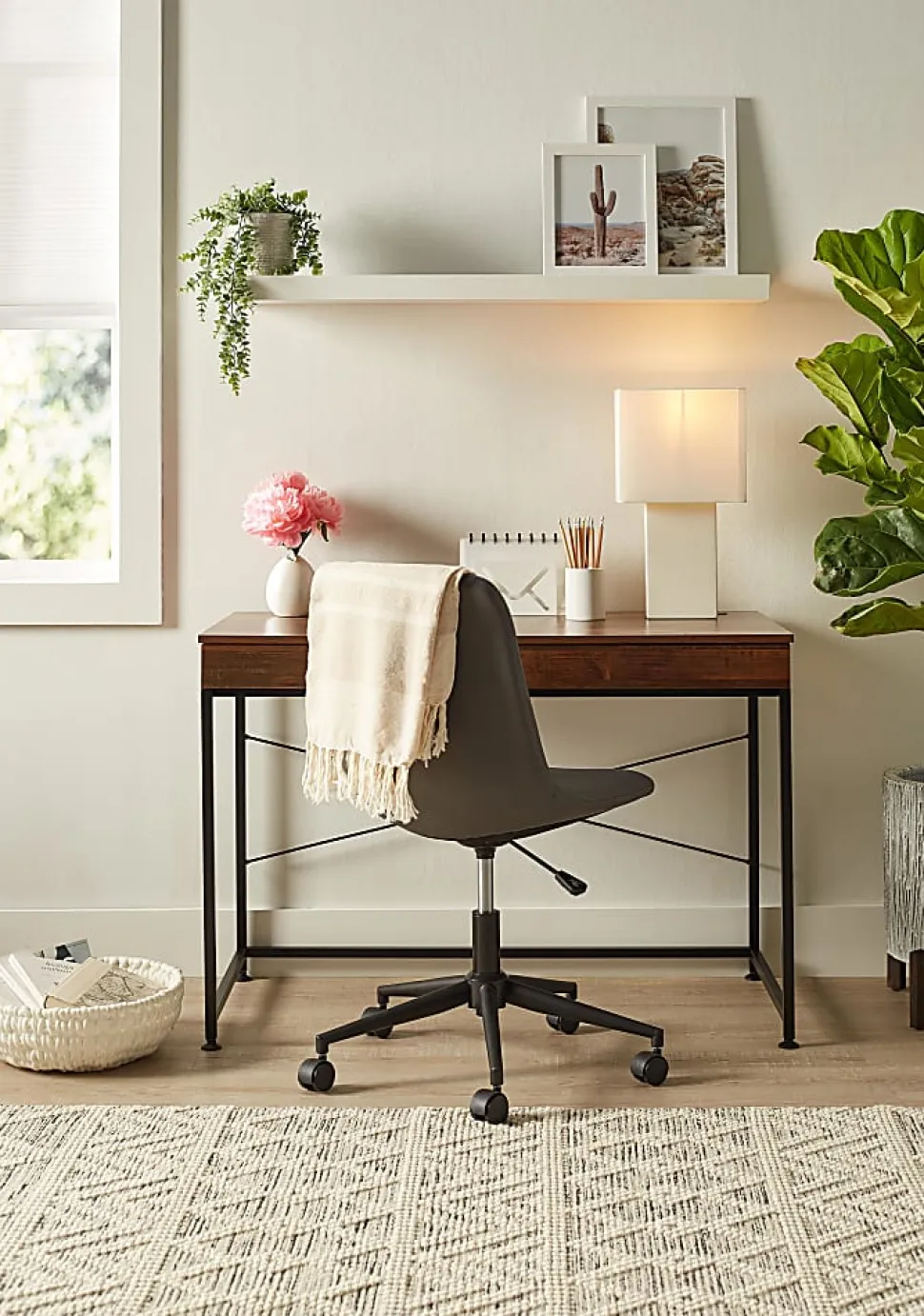 Realspace® 44"W Valdi Computer Desk, Brown
