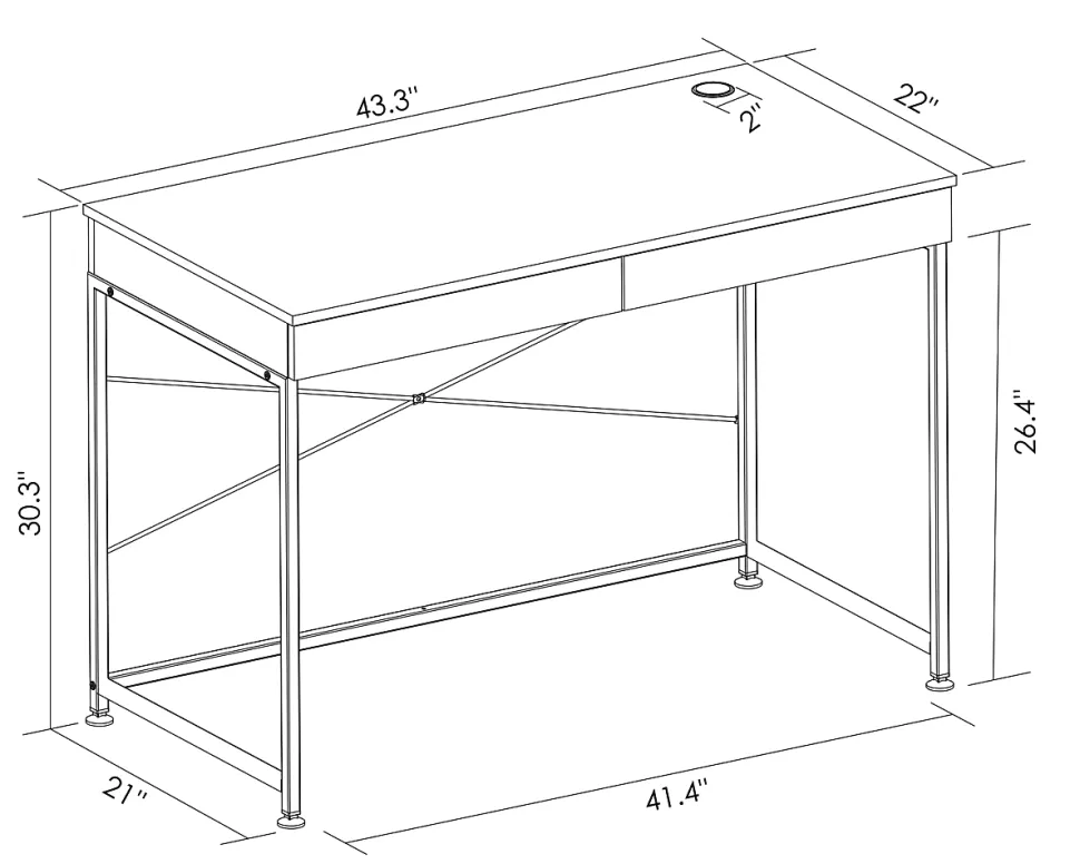 Realspace® 44"W Valdi Computer Desk, Brown