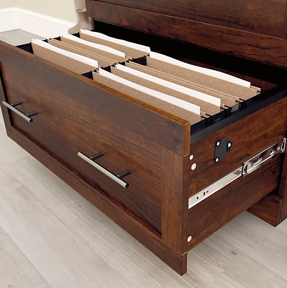 Realspace® 29-7/16"W x 18-1/2"D Lateral 2-Drawer File Cabinet, Mulled Cherry
