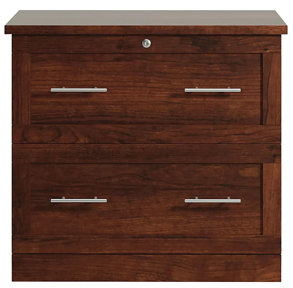 Realspace® 29-7/16"W x 18-1/2"D Lateral 2-Drawer File Cabinet, Mulled Cherry