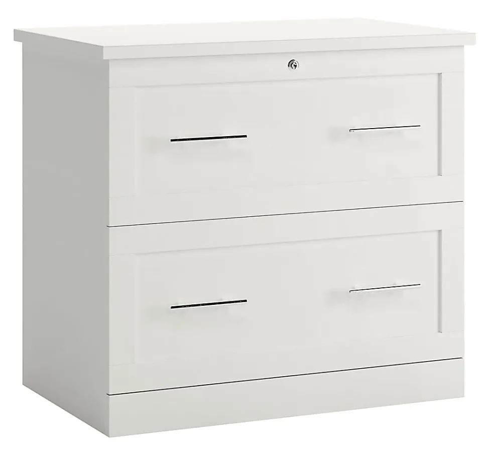 Realspace® 29-7/16"W x 18-1/2"D Lateral 2-Drawer File Cabinet, White