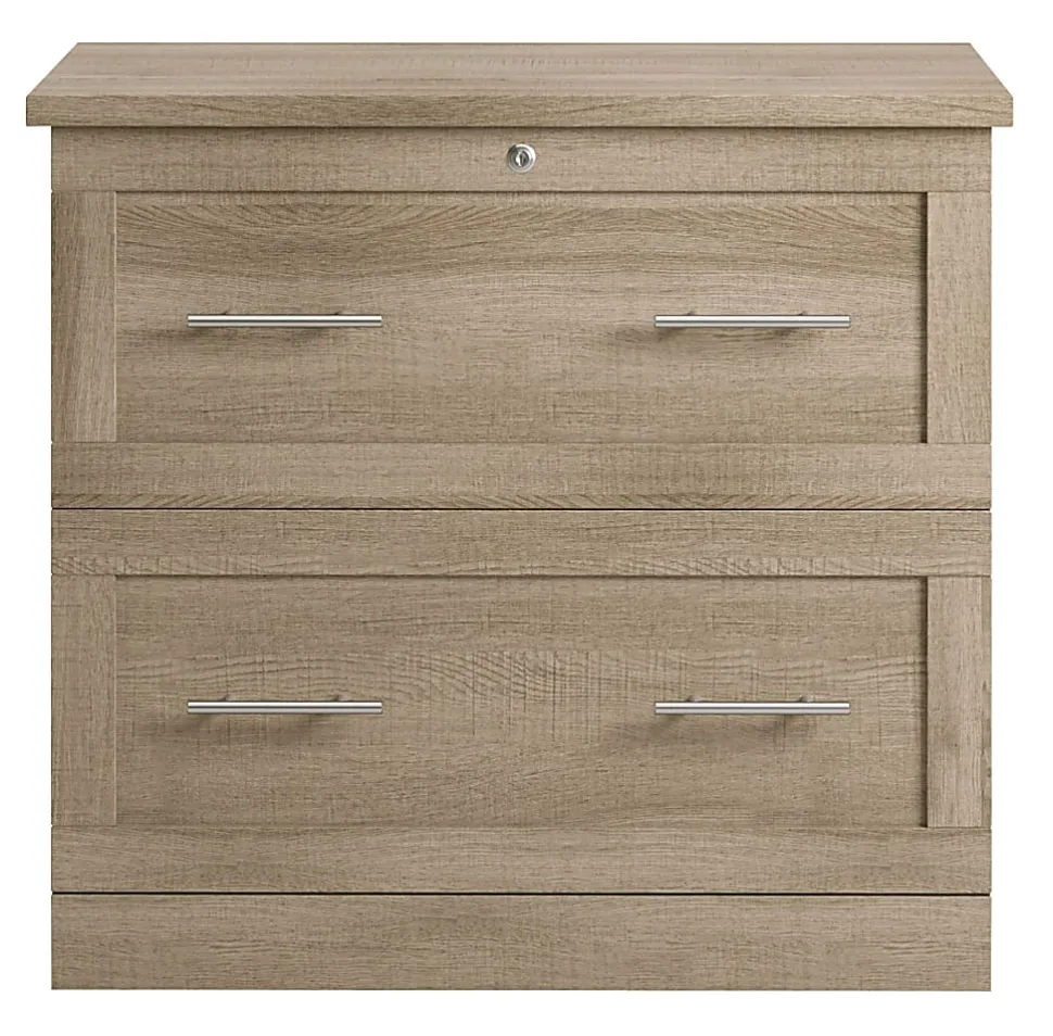 Realspace® 29-7/16"W x 18-1/2"D Lateral 2-Drawer File Cabinet, Spring Oak