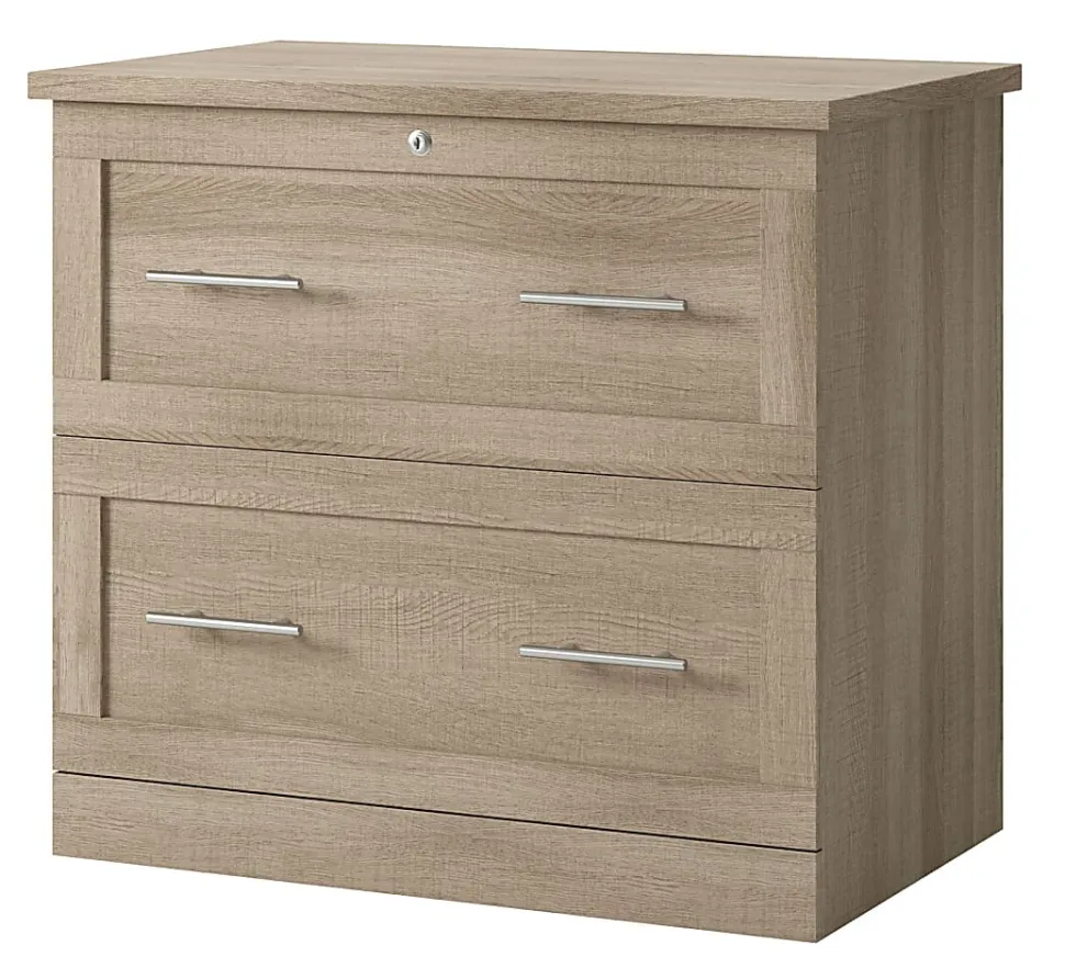 Realspace® 29-7/16"W x 18-1/2"D Lateral 2-Drawer File Cabinet, Spring Oak