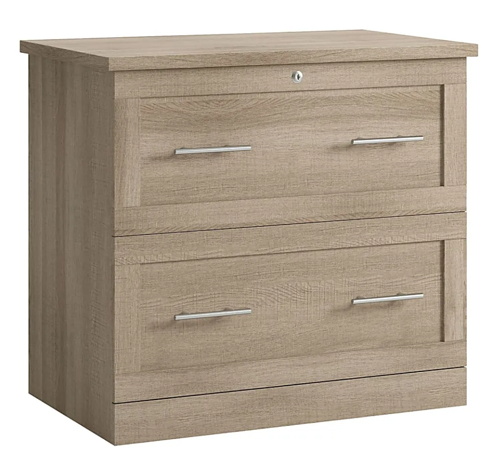 Realspace® 29-7/16"W x 18-1/2"D Lateral 2-Drawer File Cabinet, Spring Oak
