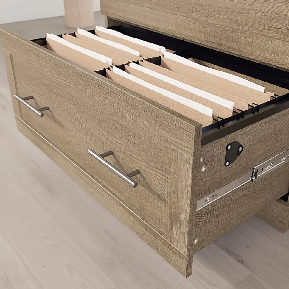 Realspace® 29-7/16"W x 18-1/2"D Lateral 2-Drawer File Cabinet, Spring Oak