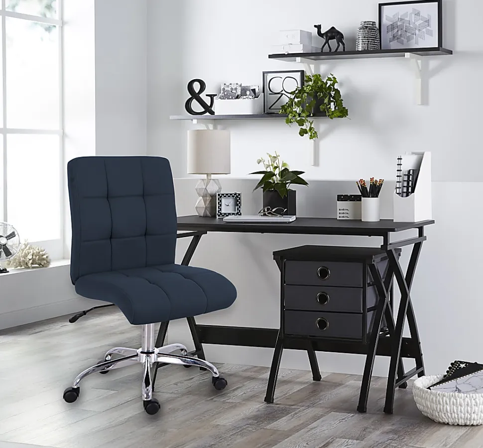 Realspace® X-Cross 48"W Computer Desk With File Cabinet, Black