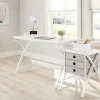 Realspace® X-Cross 48"W Computer Desk With File Cabinet, White, ODUSBTSXDFW3