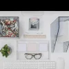 Realspace® Zora Acrylic Desktop Organizer Tray, 1-1/4"H x 10-3/8"W x 6"D, Clear/Blue