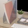 Realspace® Zora Acrylic Magazine File Holder, 11-5/8"H x 4"W x 9-1/4"D, Clear/Blue
