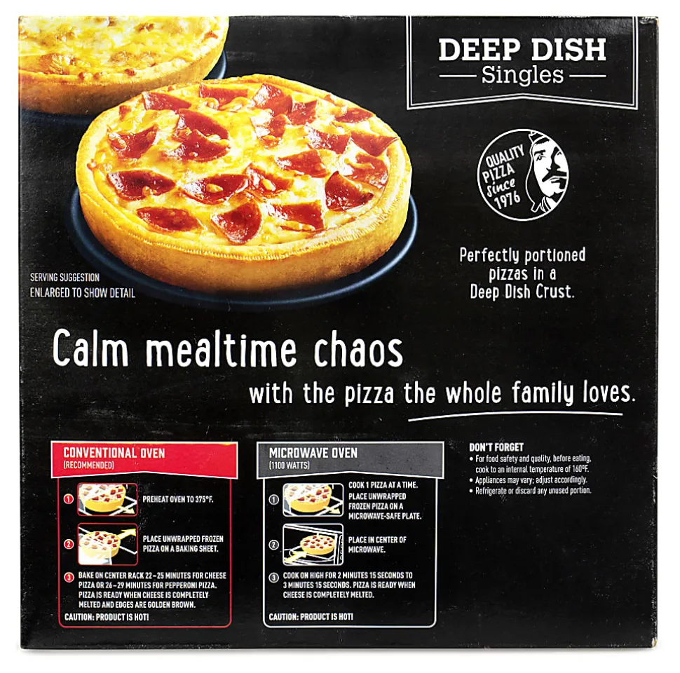 Red Baron Deep Dish Pizza Singles Variety Pack, 4-Cheese/Pepperoni, 70.56-Oz, Box Of 12