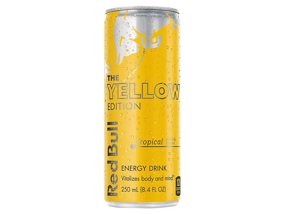 Red Bull Energy Drinks, Yellow Edition, 8.4 Oz, Pack Of 4 Cans