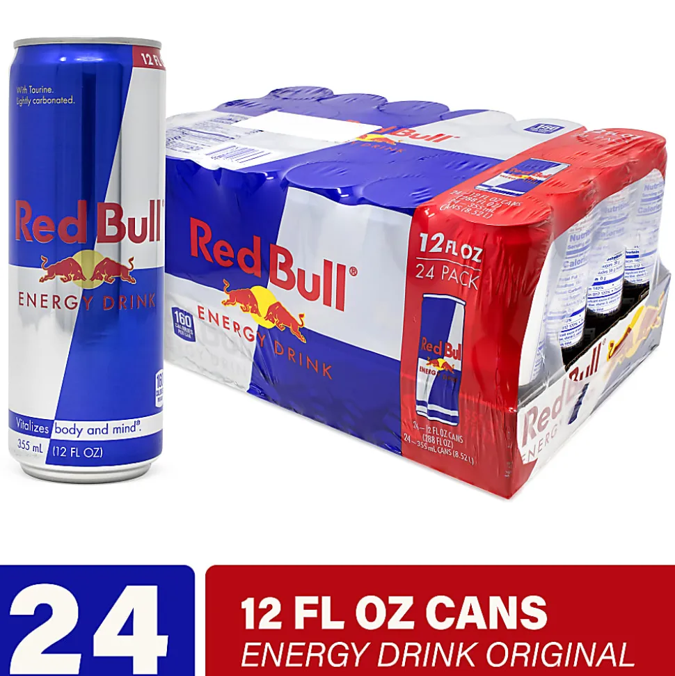 Red Bull Original Energy Drinks, 12 Oz, Pack Of 24 Cans
