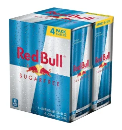 Red Bull Sugarfree Energy Drink, 8.4 Oz, Pack Of 4 Cans