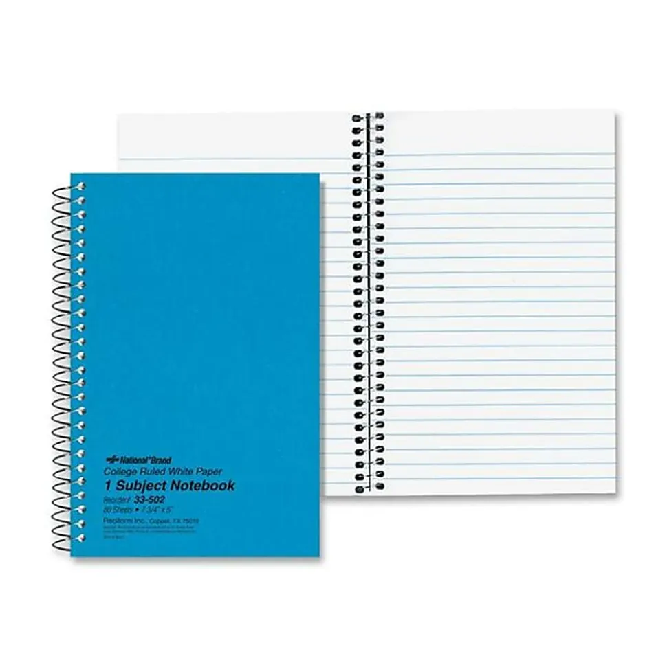 Rediform® Kolor-Kraft Notebook, 5" x 7-3/4", 1 Subject, 80 Sheets, Blue