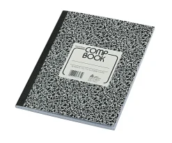 Rediform National 1 subject composition book. 80 sheets, Sewn binding with Flexible Black Marble Cover, Xtreme White paper, 10'' x 7 7/8''