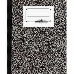 Rediform National 1 subject composition book. 80 sheets, Sewn binding with Flexible Black Marble Cover, Xtreme White paper, 10'' x 7 7/8''