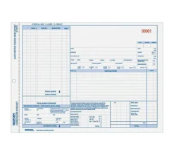 Rediform 3-part Auto Repair Order Forms - 3 Part - Carbonless Copy - 11" x 8.50" Sheet Size - Assorted Sheet(s) - Blue Print Color - 1 Pack