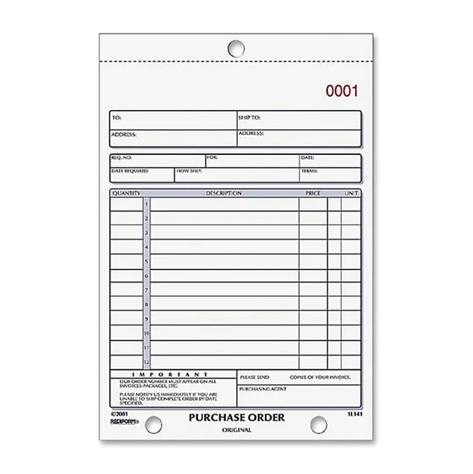 Rediform 2-part Carbonless Purchase Order Book - 50 Sheet(s) - 2 Part - Carbonless Copy - 5.50"x7.87" Sheet Size - 1L140