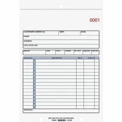 Rediform 2-Part Carbonless Sales Forms - 50 Sheet(s) - Stapled - 2 Part - Carbonless Copy - 5.50"x7.87" Sheet Size - 5L320