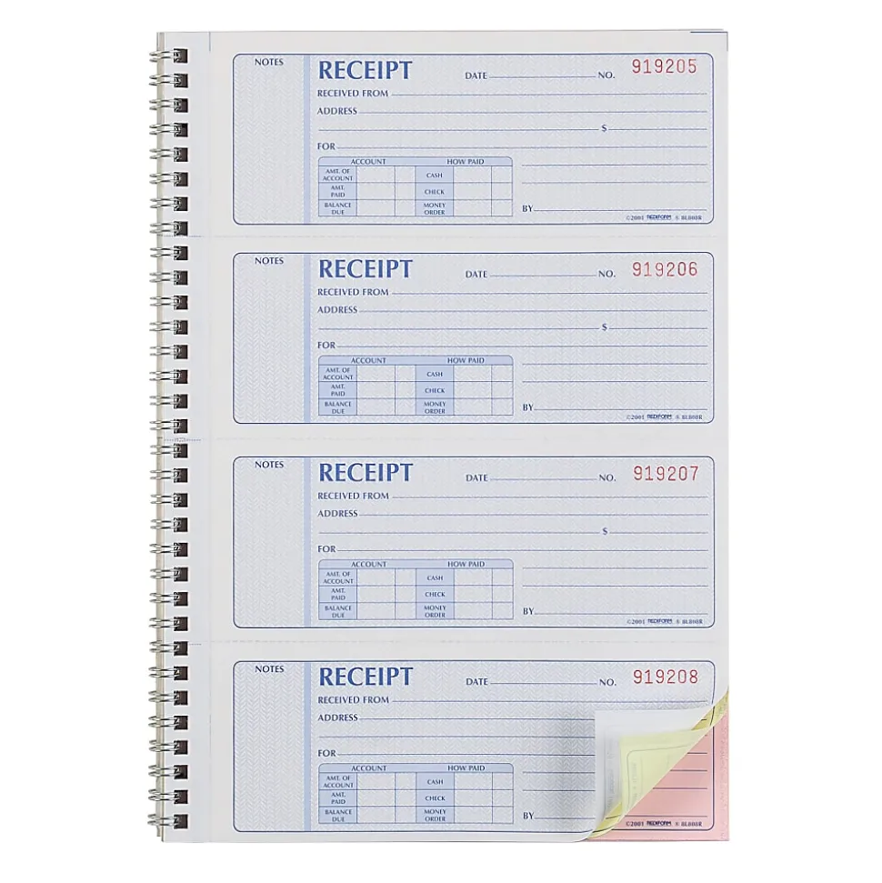 Rediform® Prestige Money Receipt Book, 3 Part Carbonless, 7 5/8" x 8 1/2", Set Of 100