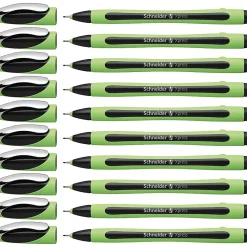 Rediform Schneider Xpress Premium Fineliner Pens, Fine Point, 0.8 mm, Black/Green Barrel, Black Ink, Pack Of 10 Pens
