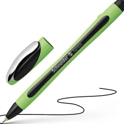 Rediform Schneider Xpress Premium Fineliner Pens, Fine Point, 0.8 mm, Black/Green Barrel, Black Ink, Pack Of 10 Pens
