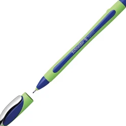 Rediform Schneider Xpress Premium Fineliner Pens, Fine Point, 0.8 mm, Blue/Green Barrel, Blue Ink, Pack Of 10 Pens