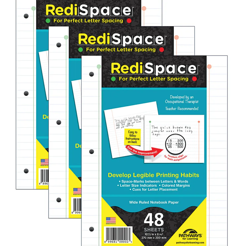 RediSpace® Notebook Filler Paper, 48 Sheets Per Pack, 3 Packs