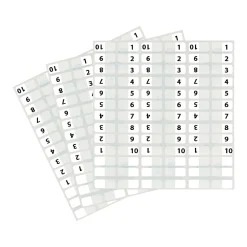 Redi-Tag® Permanent Index Tabs, White, 1-10 & 3 Blank Per Set, 8 Sets, 104 Total Tabs