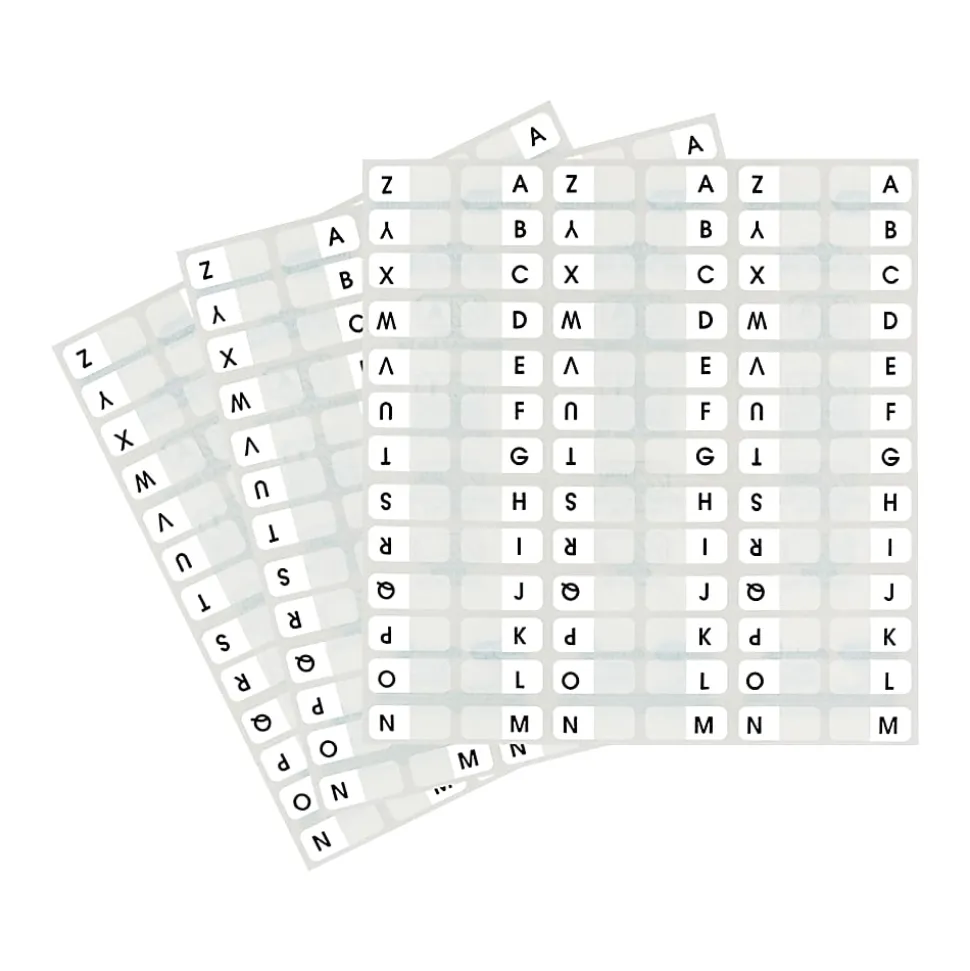 Redi-Tag® Permanent Index Tabs, Alphabetical A-Z, Side, White, 4 Sets, Pack Of 104 Tabs
