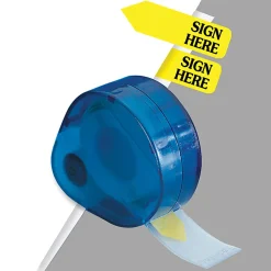 Redi-Tag® Preprinted Signature Flags In Dispenser, SIGN HERE, Yellow