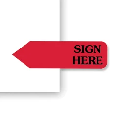 Redi-Tag® Preprinted Signature Flags Refill, "SIGN HERE", Red, Removable, 120 Flags Per Roll, 6 Rolls