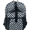 RED.STONE 2-Piece Backpack/Lunch Bag Set With Laptop/Tablet Pocket, White/Black Checks